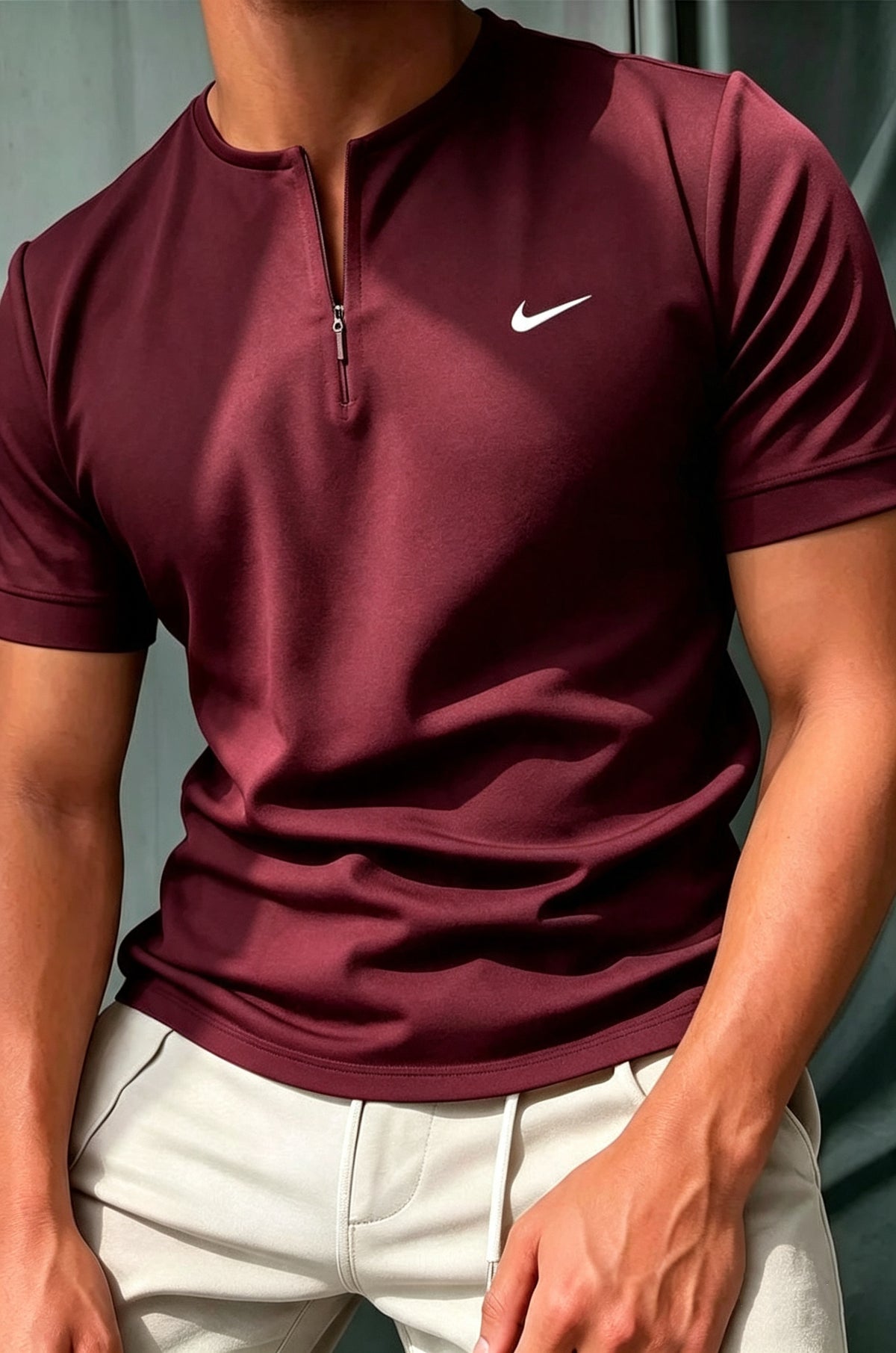 Hot Selling Item! Men's Simple Half Zip T-Shirt