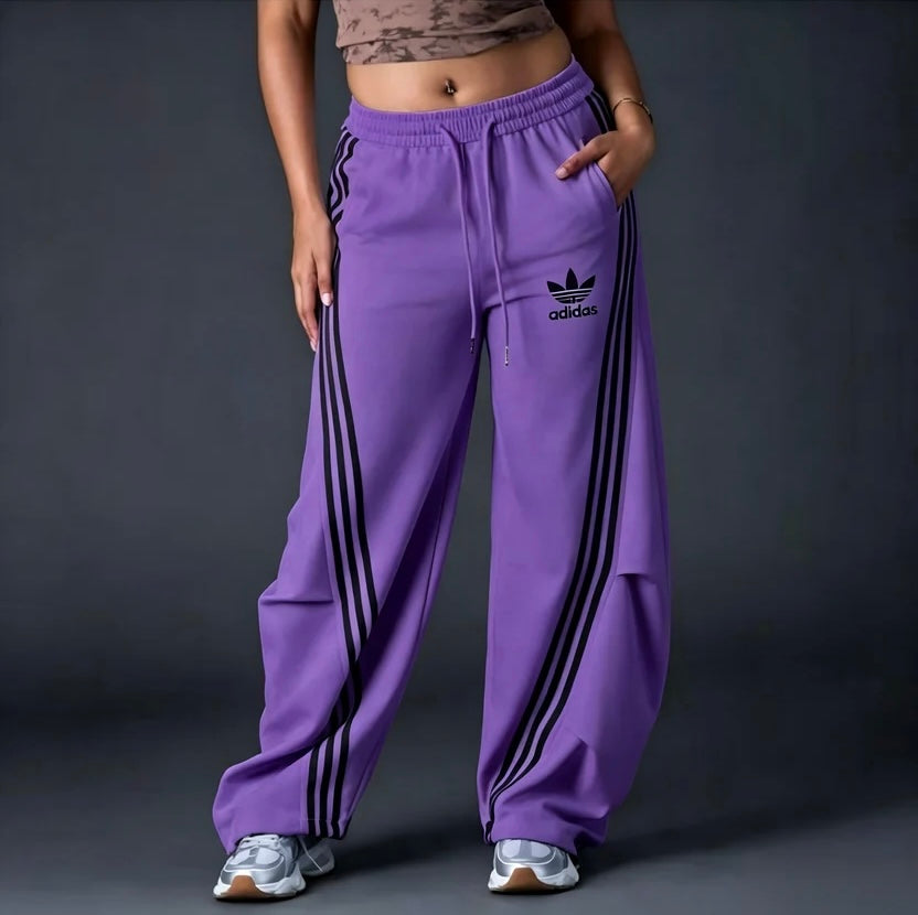Women's High Waisted Drawstring Loose Straight Leg Trousers