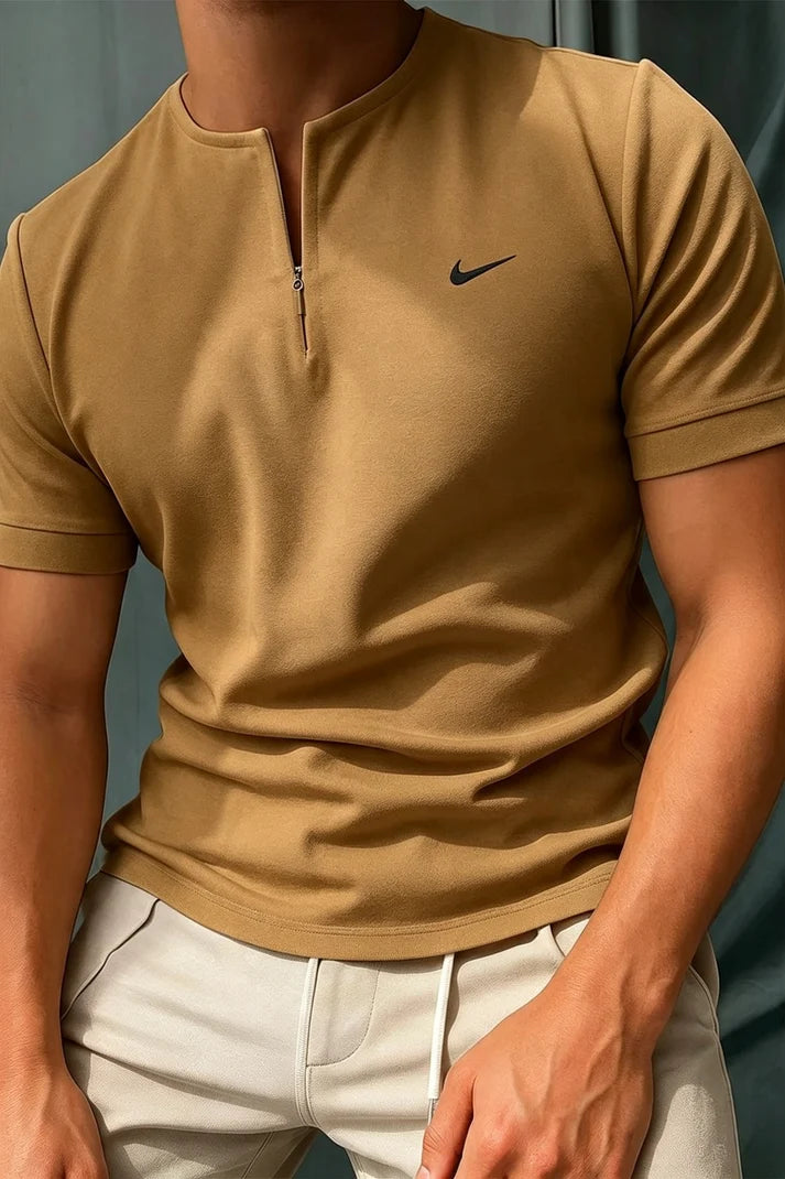 Hot Selling Item! Men's Simple Half Zip T-Shirt
