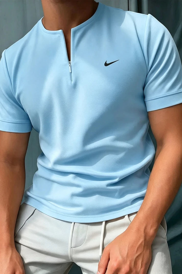 Hot Selling Item! Men's Simple Half Zip T-Shirt