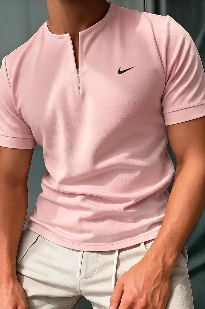 Hot Selling Item! Men's Simple Half Zip T-Shirt