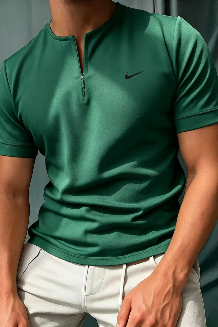 Hot Selling Item! Men's Simple Half Zip T-Shirt