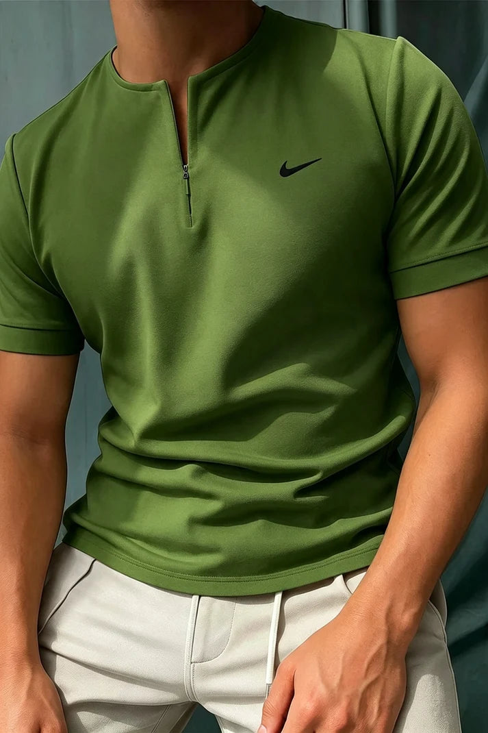 Hot Selling Item! Men's Simple Half Zip T-Shirt