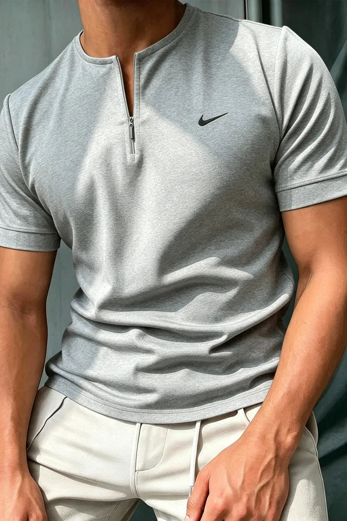 Hot Selling Item! Men's Simple Half Zip T-Shirt