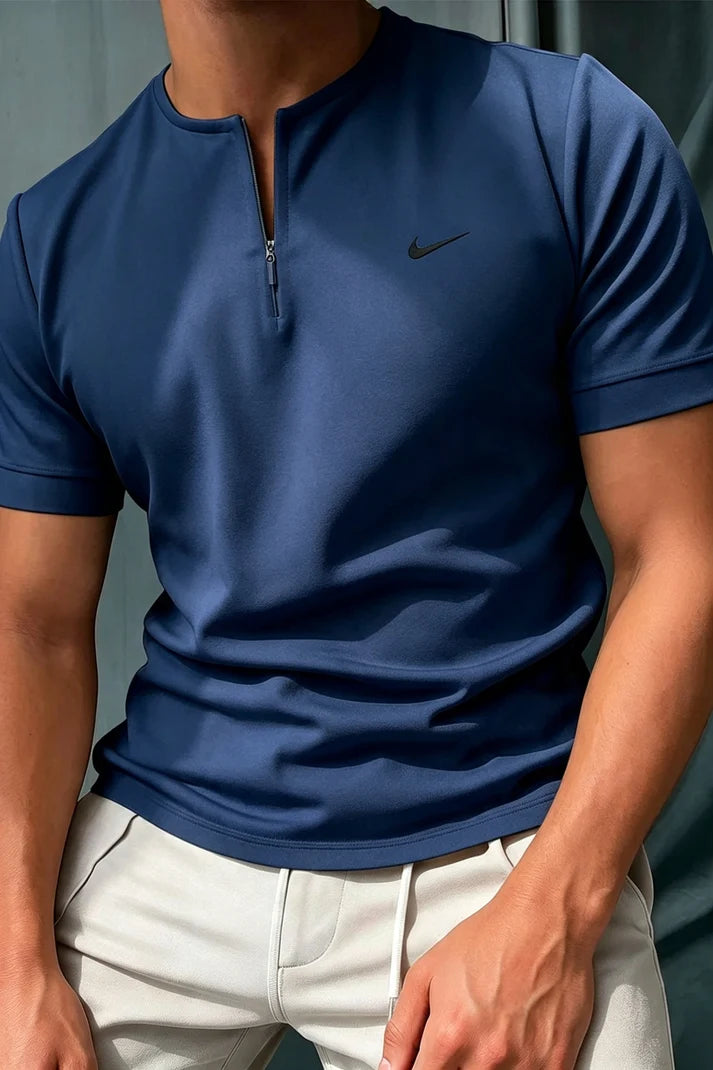 Hot Selling Item! Men's Simple Half Zip T-Shirt